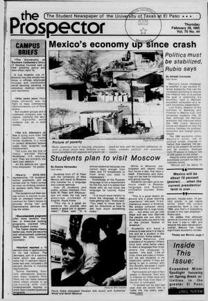 The Prospector (El Paso, Tex.), Vol. 70, No. 44, Ed. 1 Thursday, February 28, 1985