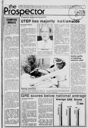 The Prospector (El Paso, Tex.), Vol. 70, No. 52, Ed. 1 Thursday, April 4, 1985