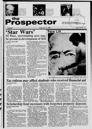 The Prospector (El Paso, Tex.), Vol. 72, No. 36, Ed. 1 Tuesday, February 3, 1987