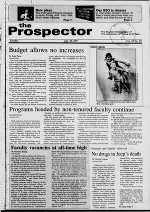 The Prospector (El Paso, Tex.), Vol. 72, No. 69, Ed. 1 Tuesday, July 28, 1987