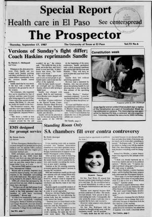 The Prospector (El Paso, Tex.), Vol. 73, No. 6, Ed. 1 Thursday, September 17, 1987
