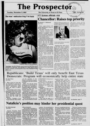 The Prospector (El Paso, Tex.), Vol. 73, No. 19, Ed. 1 Tuesday, November 3, 1987