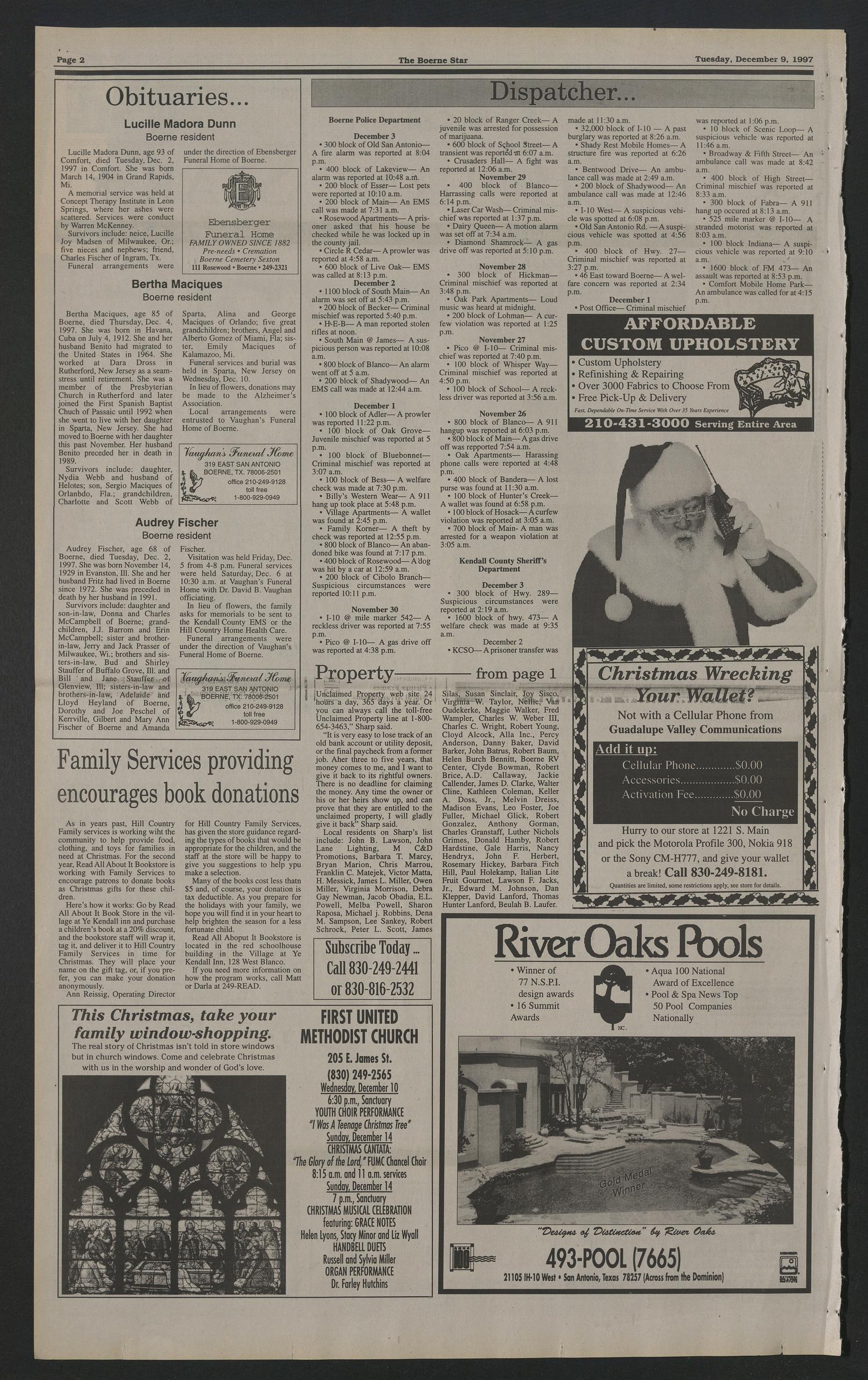 The Boerne Star (Boerne, Tex.), Vol. 93, No. 98, Ed. 1 Tuesday, December 9, 1997
                                                
                                                    [Sequence #]: 2 of 18
                                                