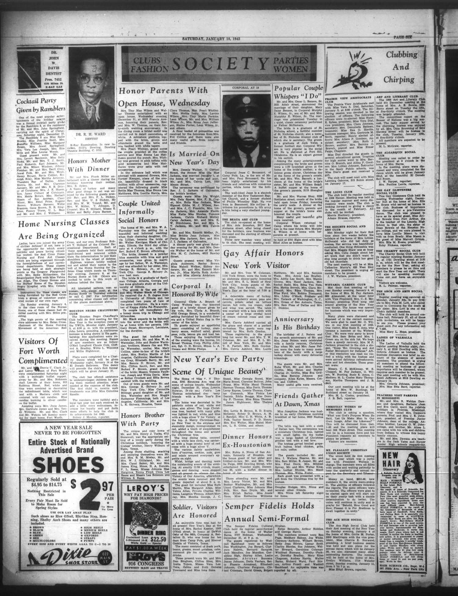 The Informer and Texas Freeman (Houston, Tex.), Vol. 48, No. 9, Ed. 1 Saturday, January 10, 1942
                                                
                                                    [Sequence #]: 6 of 16
                                                