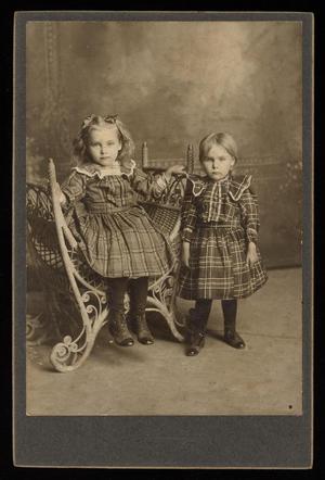 [Portrait of Two Unknown Girls in Plaid Dresses]