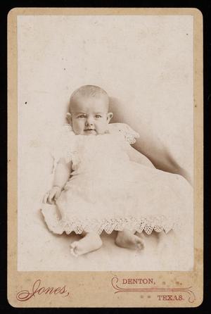 Primary view of object titled '[Portrait of an Unknown Baby in a White Gown]'.