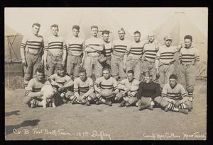Primary view of object titled '[Company B Football Team, 127th Infantry Regiment]'.