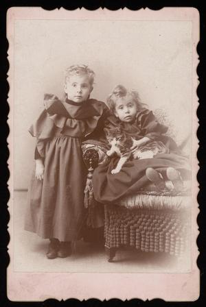 [Portrait of Two Unknown Girls with a Cat]