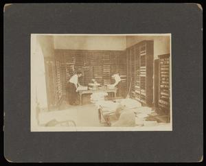 Primary view of object titled '[Fannin County Clerk's Office, Two Workers]'.
