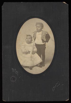 [Portrait of Two Unknown Children With Rattle]