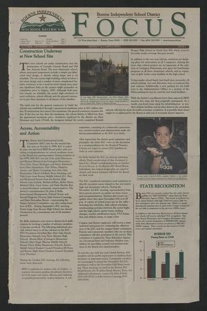 Primary view of object titled 'Boerne Independent School District Focus (Boerne, Tex.), Vol. [1], No. 1, Ed. 1, October-November 1999'.