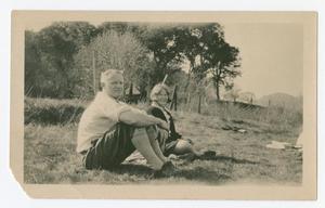 [Chester W. Nimitz Sits Outside With Kate Nimitz]