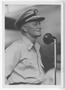 Primary view of [Admiral Chester W. Nimitz Stands at Microphone, #1]
