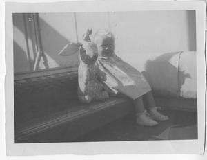 [Mary Nimitz with a Stuffed Bunny]