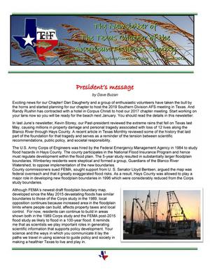 Primary view of object titled 'The Newsletter of the Texas Chapter of the American Fisheries Society, Volume 42, Number 2, Spring/Summer 2016'.