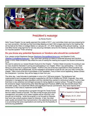 Primary view of object titled 'The Newsletter of the Texas Chapter of the American Fisheries Society, Volume 43, Number 2, Spring 2017'.