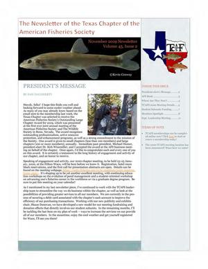 Primary view of object titled 'The Newsletter of the Texas Chapter of the American Fisheries Society, Volume 45, Number 2, November 2019'.
