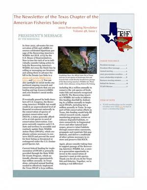 Primary view of object titled 'The Newsletter of the Texas Chapter of the American Fisheries Society, Volume 48, Number 1, 2022'.