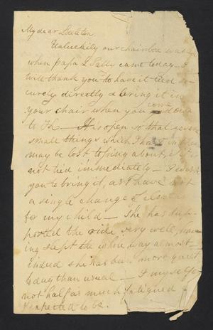 Primary view of object titled '[Letter from Elizabeth Upshur Teackle to her husband, Littleton D. Teackle, undated 1807]'.