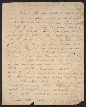 Primary view of object titled '[Letter from Abel P. Upshur to his cousin, Elizabeth Upshur Teackle, January 22, 1817]'.
