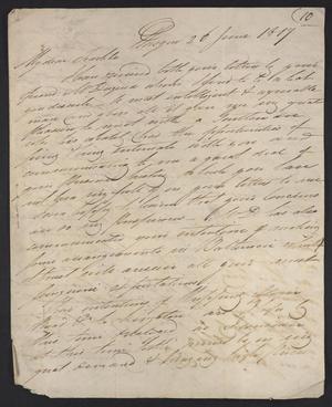 Primary view of object titled '[Letter from Andrew D. Campbell to Littleton Dennis Teackle, June 26, 1817]'.