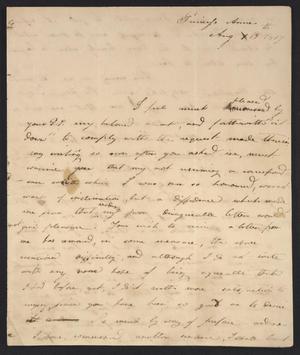 Primary view of object titled '[Letter from Elizabeth Ann Upshur Teackle to her aunt, Ann Upshur Eyre, August 19, 1817]'.