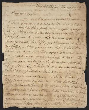 Primary view of object titled '[Letter from Elizabeth Upshur Teackle to her sister, Ann Upshur Eyre, December 28, 1817]'.