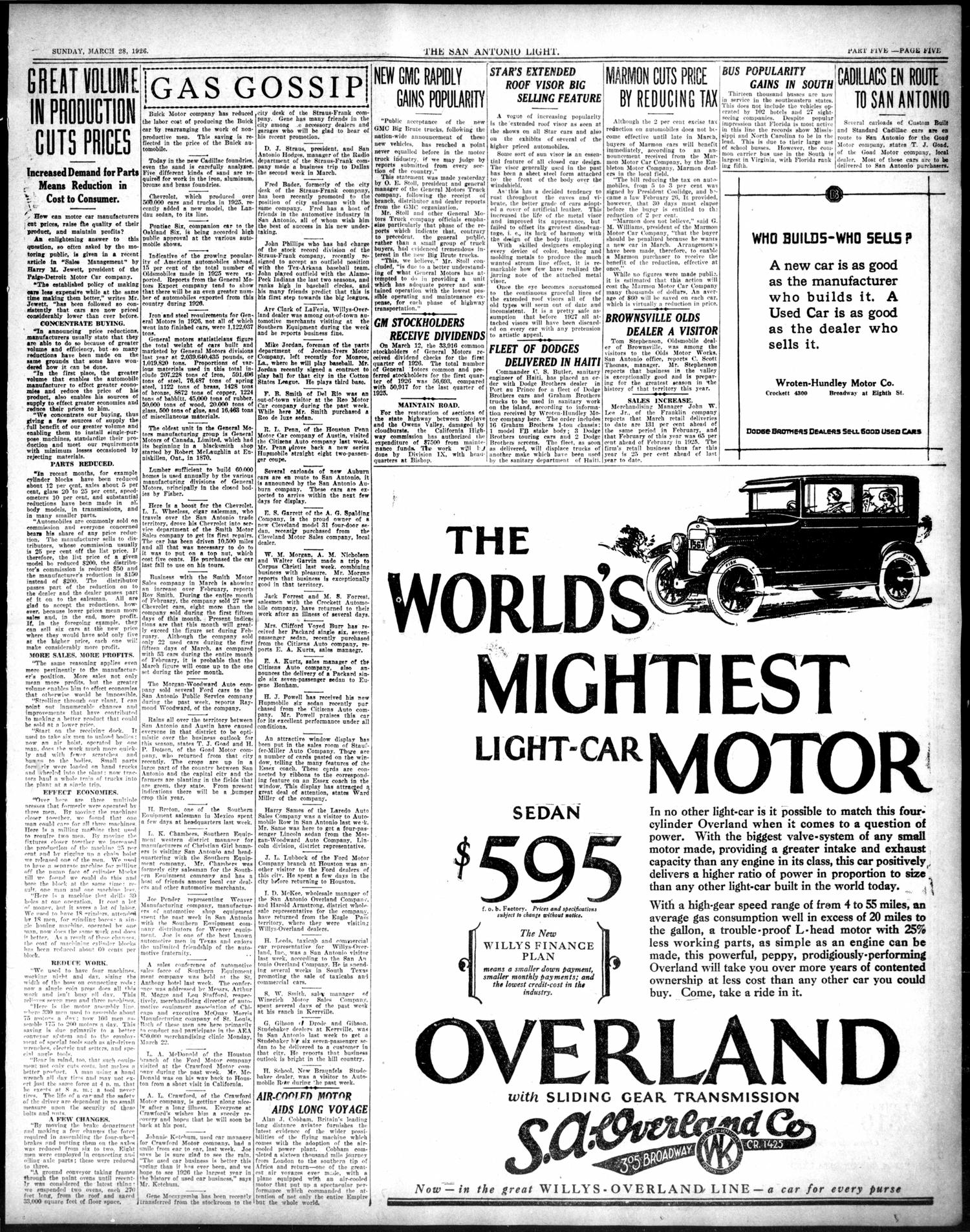 San Antonio Sunday Light (San Antonio, Tex.), Vol. 46, No. 69, Ed. 1 Sunday, March 28, 1926
                                                
                                                    [Sequence #]: 43 of 92
                                                