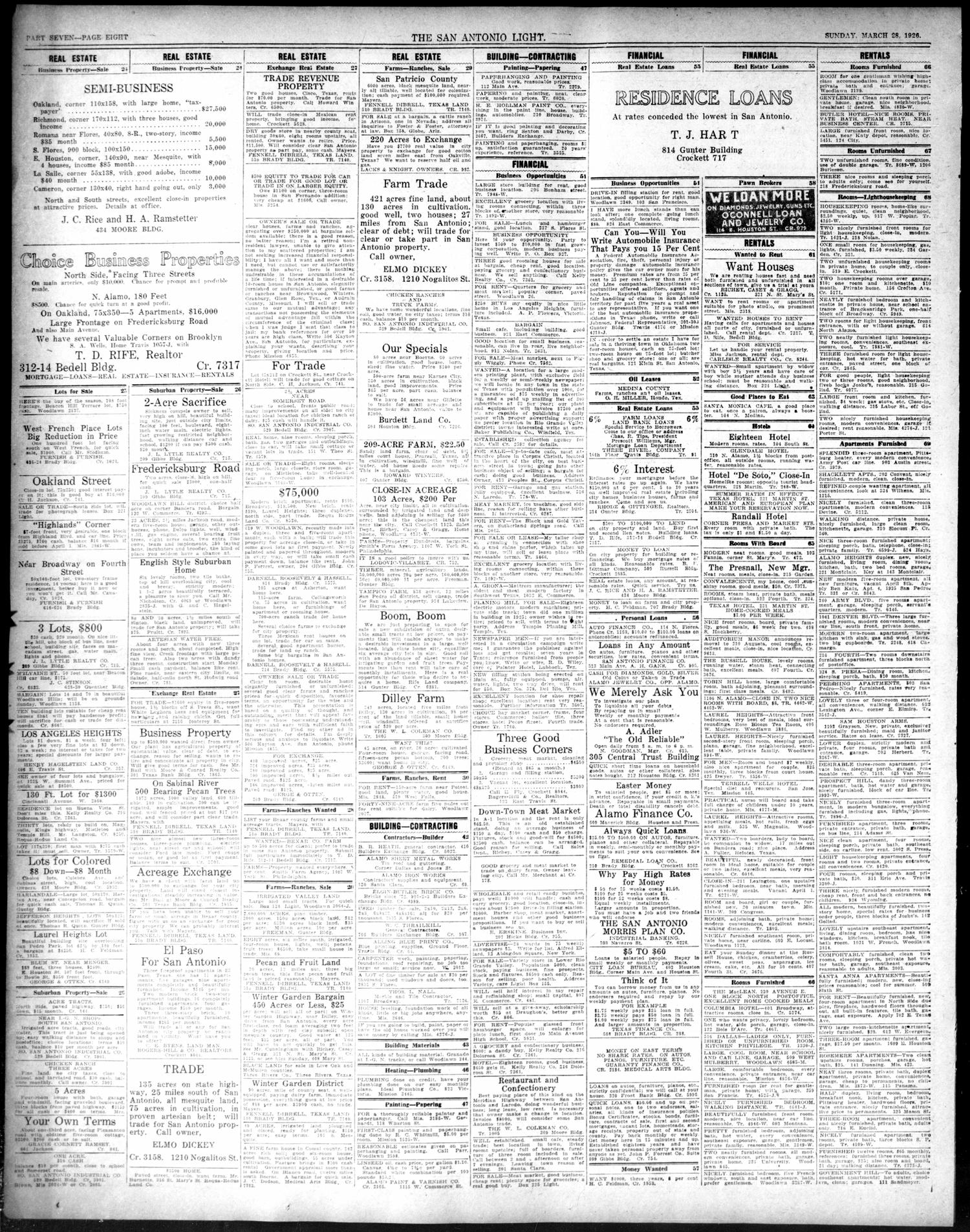 San Antonio Sunday Light (San Antonio, Tex.), Vol. 46, No. 69, Ed. 1 Sunday, March 28, 1926
                                                
                                                    [Sequence #]: 58 of 92
                                                