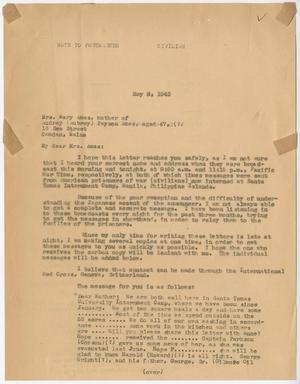 Primary view of object titled '[Letter from Cecelia McKie to Mary Ames - May 8, 1943]'.