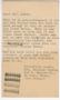 Letter: [Postal Card from Mrs. Emogene Shadle to Cecelia McKie - May 12, 1943]