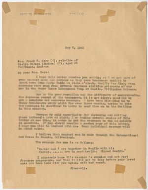 Primary view of object titled '[Letter from Cecelia McKie to Mrs. L. H. Crew - May 7, 1943]'.