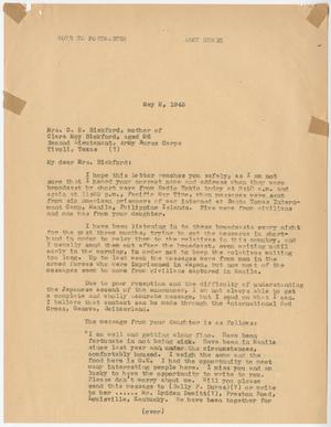 [Letter from Cecelia McKie to Mrs. C. R. Bickford - May 2, 1943]