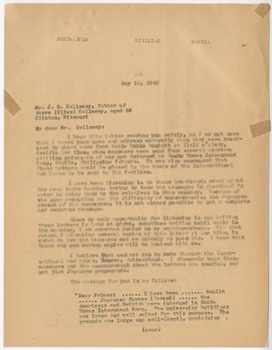 Primary view of object titled '[Letter from Cecelia McKie to J. G. Callaway - May 13, 1943]'.
