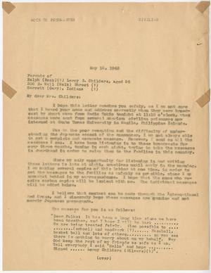 [Letter from Cecelia McKie to Mrs. Childers - May 12, 1943]