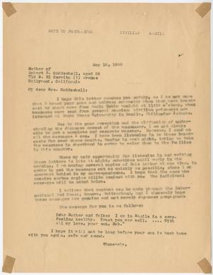 [Letter from Cecelia McKie to Harriett Coggeshall - May 12, 1943]