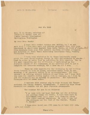 Primary view of object titled '[Letter from Cecelia McKie to Mrs. T. P. Condy - May 12, 1943]'.