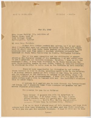 Primary view of object titled '[Letter from Cecelia McKie to Grace Harris - May 12, 1943]'.