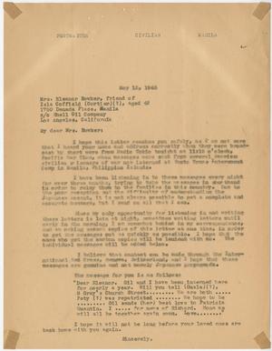 [Letter from Cecelia McKie to Eleanor Bowker - May 13, 1943]