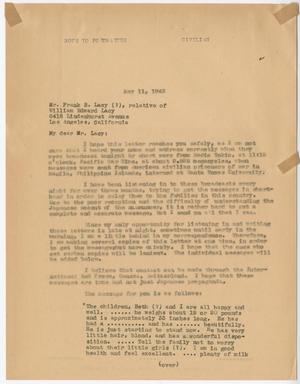Primary view of object titled '[Letter from Cecelia McKie to Frank B. Lacy - May 11, 1943]'.