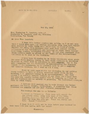 Primary view of object titled '[Letter from Cecelia McKie to Stella Lauriat - May 13, 1943]'.