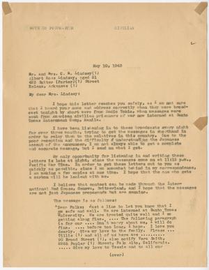 [Letter from Cecelia McKie to Mr. and Mrs. C. N. Lindsey - May 10, 1943]