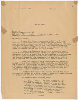 Primary view of object titled '[Letter from Cecelia McKie to Mr. Luyndyk - May 9, 1943]'.