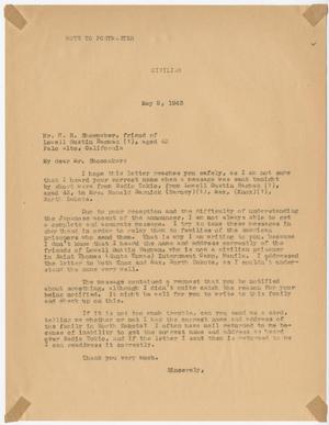[Letter from Cecelia McKie to Harry Ives Shoemaker - May 2, 1943]