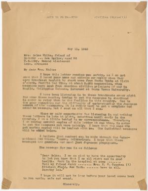 Primary view of object titled '[Letter from Cecelia McKie to Thelma White - May 11, 1943]'.