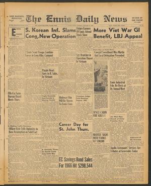 Primary view of object titled 'The Ennis Daily News (Ennis, Tex.), Vol. 77, No. 25, Ed. 1 Tuesday, January 31, 1967'.