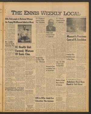 Primary view of object titled 'The Ennis Weekly Local (Ennis, Tex.), Vol. 44, No. 33, Ed. 1 Thursday, September 18, 1969'.