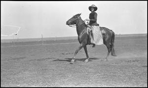 Primary view of object titled '[Woman on horseback]'.