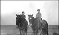 Photograph: [Bob and Clara on horseback]