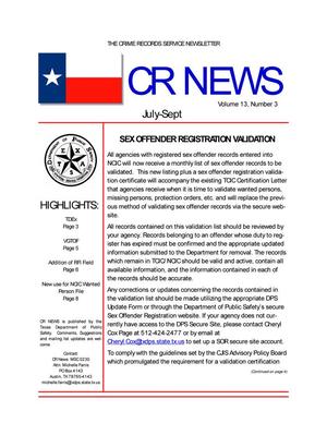 CR News, Volume 13, Number 3, July-September 2007
